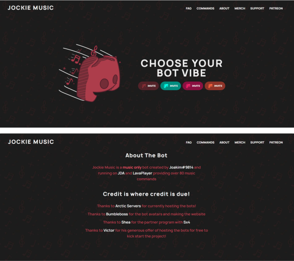 /jockie music initial website